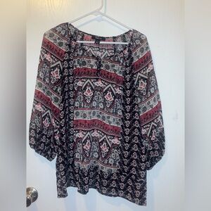 Style&co. semi-sheer bohemian-style blouse
